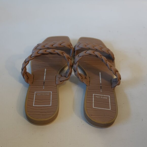 Womens Dolce Vita Indy Cafe Stella Tan Braided Leather Strap Slide Sandal 7 * - Picture 5 of 8